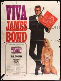 7g813 FROM RUSSIA WITH LOVE French 1p R1970 Thos art of Sean Connery as James Bond & sexy blonde!