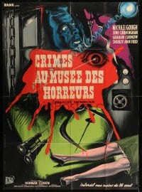 7g833 HORRORS OF THE BLACK MUSEUM French 1p 1959 cool different Georges Allard horror art!