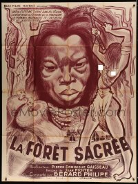 7g847 LA FORET SACREE French 1p 1950s Pierre-Dominique Gaisseau's Sacred Forest, wild voodoo art!