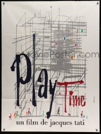 7g915 PLAYTIME French 1p 1967 Jacques Tati, great artwork by Baudin & Rene Ferracci!