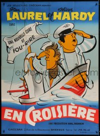 7g934 SAPS AT SEA French 1p R1950s Bohle art of sailors Stan Laurel & Oliver Hardy, Hal Roach