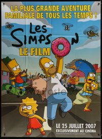 7g942 SIMPSONS MOVIE advance French 1p 2007 great Matt Groening art of Homer Simpson w/donut!