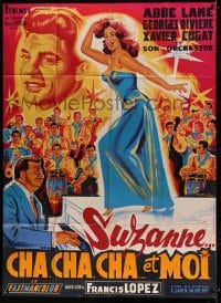 7g960 SUSANNA & ME French 1p 1964 great Belinsky art of sexy Abbe Lane + Xavier Cugat & orchestra!