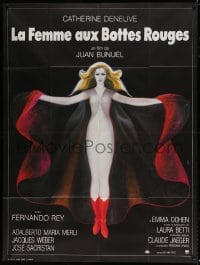 7g996 WOMAN WITH RED BOOTS French 1p 1974 Juan Luis Bunuel, sexy art of Catherine Deneuve by Landi!