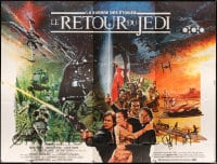 7g625 RETURN OF THE JEDI French 8p 1983 George Lucas classic, different art by Michel Jouin!