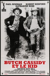7g654 BUTCH CASSIDY & THE SUNDANCE KID French 31x47 R1990s c/u of Paul Newman & Robert Redford!
