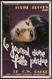 7g658 DIARY OF A LOST GIRL French 32x48 R1980s wonderful art of sexy Louise Brooks by Gaborit!