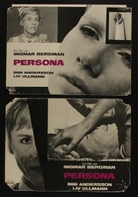 7g146 PERSONA set of 2 German LCs 1966 close up of Liv Ullmann & Bibi Andersson, Ingmar Bergman!