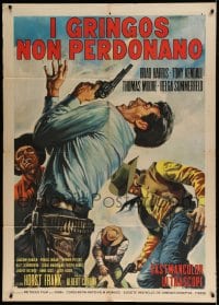 7g429 BLACK EAGLE OF SANTA FE Italian 1p 1965 cool spaghetti western art by Renato Casaro!