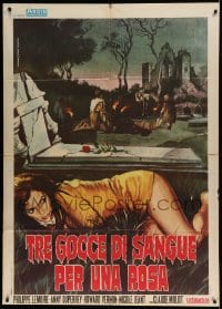 7g433 BLOOD ROSE Italian 1p 1972 La rose ecorchee, first sex-horror film ever made, Piovano art!