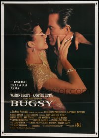 7g439 BUGSY Italian 1p 1991 close up of Warren Beatty & Annette Bening, directed by Barry Levinson!