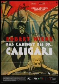 7g440 CABINET OF DR CALIGARI Italian 1p R2014 early German silent restored, art from the original!