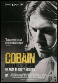 7g447 COBAIN MONTAGE OF HECK Italian 1p 2015 super close up of the tragic grunge music icon!