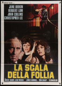 7g451 DARK PLACES Italian 1p 1974 Christopher Lee, Joan Collins, different art by Enzo Nistri!