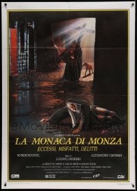 7g457 DEVILS OF MONZA Italian 1p 1987 wild Piero nunsploitation art of nun & creepy guy with cross!