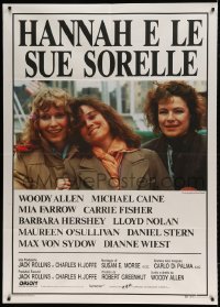 7g482 HANNAH & HER SISTERS Italian 1p 1986 Woody Allen, Mia Farrow, Carrie Fisher, Barbara Hershey