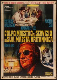 7g524 MASTER STROKE Italian 1p 1967 cool art of Richard Harrison & top stars by Renato Casaro!