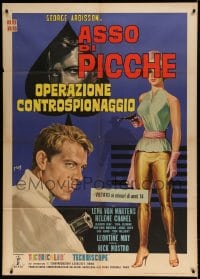 7g542 OPERATION COUNTERSPY Italian 1p 1966 cool Mos gambling & guns artwork, Bond imitation!