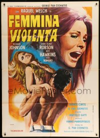 7g562 RESTLESS Italian 1p 1973 completely different art of naked Raquel Welch by Aller!