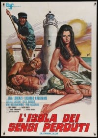 7g576 SEX... 13 BEAUFORT! Italian 1p 1975 Aller art of sexy naked Lisa Lorenzi by lighthouse!