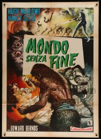 7g615 WORLD WITHOUT END Italian 1p R1960s CinemaScope's 1st sci-fi thriller, different Ciriello art!