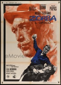 7g617 ZORBA THE GREEK Italian 1p 1965 Anthony Quinn, Michael Cacoyannis, different Nistri art!