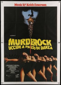 7g328 DEMON IS LOOSE Italian 2p 1988 Lucio Fulci, creepy image of murderer looming over sexy girls!