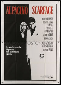 7g388 SCARFACE Italian 2p 1984 Al Pacino as Tony Montana, Michelle Pfeiffer, De Palma, Oliver Stone