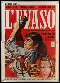 7g415 WIDOW COUDERC Italian 2p 1971 different art of Alain Delon by Rodolfo Gasparri!