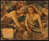 7g099 FOUR FRIGHTENED PEOPLE jumbo LC 1933 Colbert & Gargan in leopardskin, Cecil B. DeMille!