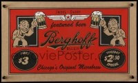 7g077 BERGHOFF BEER 11x18 REPRO advertising poster 2000s great art of two guys hoisting beer glasses