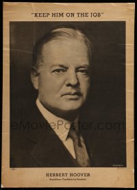 7g111 HERBERT HOOVER 16x22 political campaign 1932 cool Bachrach portrait, keep him on the job!