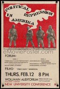 7g122 POLITICAL REPRESSION IN AMERIKA 12x18 political campaign 1970 Black Panther Party forum!