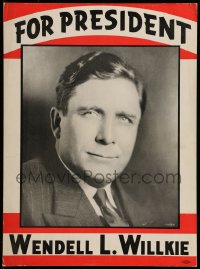 7g128 WENDELL L. WILLKIE 14x19 political campaign 1940 vote Republican for United States President!