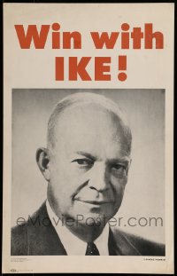 7g130 WIN WITH IKE 14x22 political campaign 1952 vote Dwight D. Eisenhower for President!