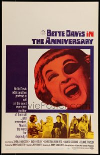 7g173 ANNIVERSARY WC 1967 Bette Davis with funky eyepatch in another portrait in evil!