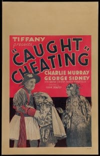 7g183 CAUGHT CHEATING WC 1931 art of Nita Martan with gun on Charlie Murray & George Sidney!