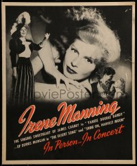 7g216 IRENE MANNING stage show WC 1940s the Yankee Doodle Dandy sweetheart in person, in concert!