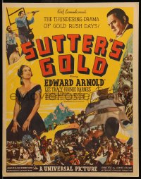 7g282 SUTTER'S GOLD WC 1936 Edward Arnold & Binnie Barnes in the California Gold Rush!
