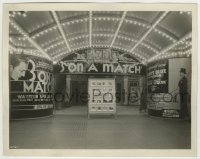 7h162 3 ON A MATCH candid 8x10.25 still 1932 great theater front with movie posters & stills, rare!