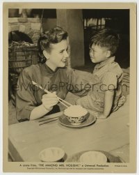 7h188 AMAZING MRS. HOLLIDAY 8x10.25 still 1943 Deanna Durbin uses chopsticks to share rice with boy!