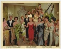 7h019 BELLS ARE RINGING color 8x10 still #4 1960 Judy Holliday, Dean Martin & cast at fancy party!