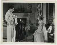 7h205 B.F.'S DAUGHTER 8x10.25 still 1948 Van Heflin in robe stares down at Barbara Stanwyck!
