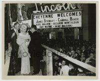 7h294 CHEYENNE AUTUMN candid 8.25x10 still 1964 Carroll Baker smiling at her fans at the premiere!