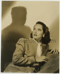 7h328 DARK WATERS 7.5x9.5 still 1944 terrified Merle Oberon & menacing shadow by Frank Tanner!