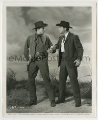 7h332 DAY OF THE BADMAN 8x10 still 1958 John Ericson & Fred MacMurray as the sheriff & judge!