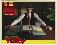 7h037 DICK TRACY 8x10 mini LC 1990 best c/u of Warren Beatty as Chester Gould's comicstrip detective