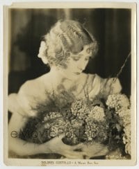 7h350 DOLORES COSTELLO 8.25x10 still 1920s the beautiful star looking down at bouquet of flowers!