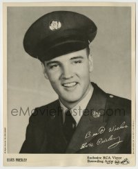 7h376 ELVIS PRESLEY 8x10 music publicity still 1960s great portrait in his military uniform!