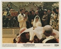 7h052 GODFATHER color 8x10 still 1972 singer Al Martino serenades Talia Shire at her wedding!
